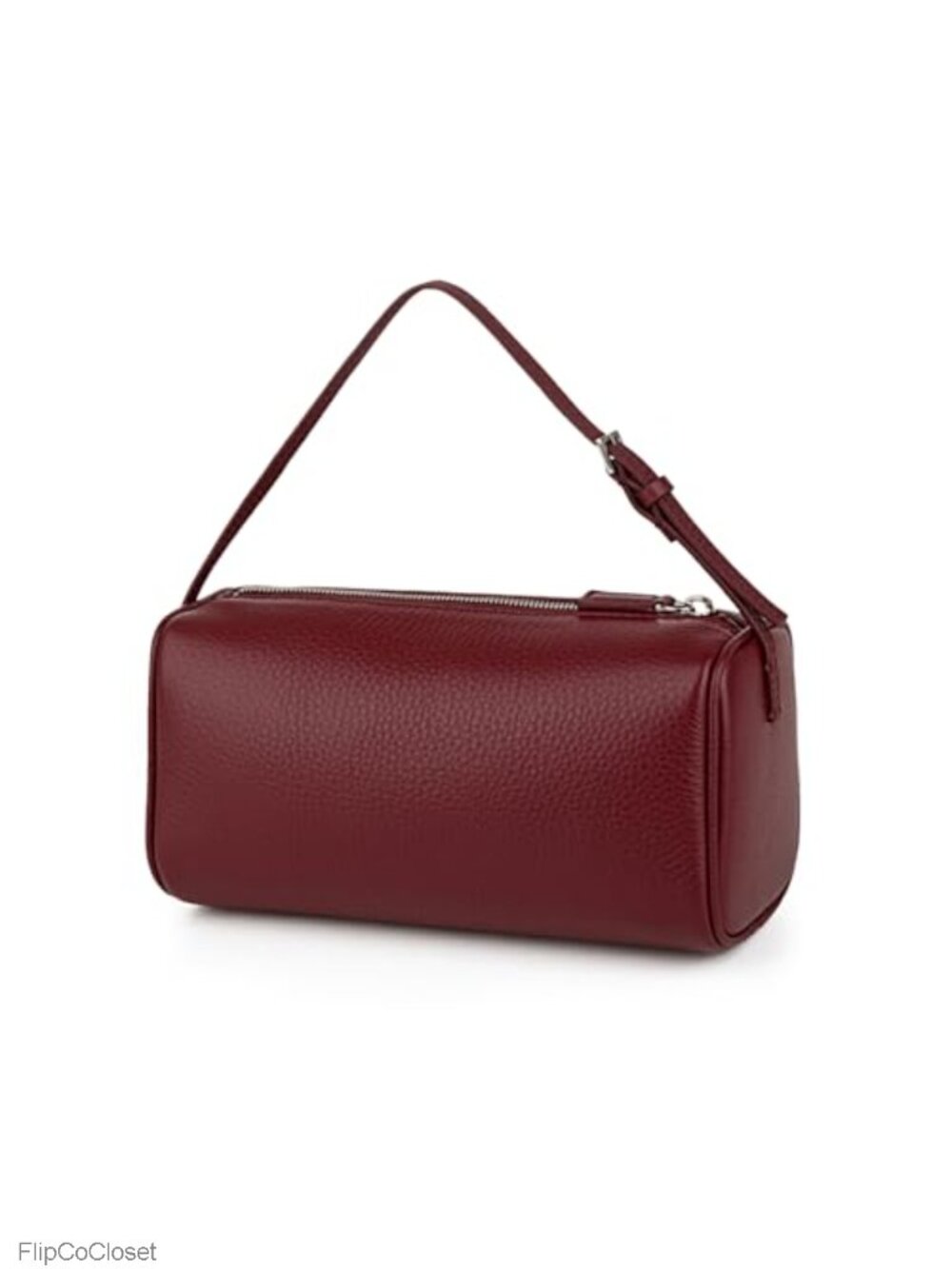Full-Grained Leather Crossbody Hobo Bag Small Handmade Stitching Barrel Purse